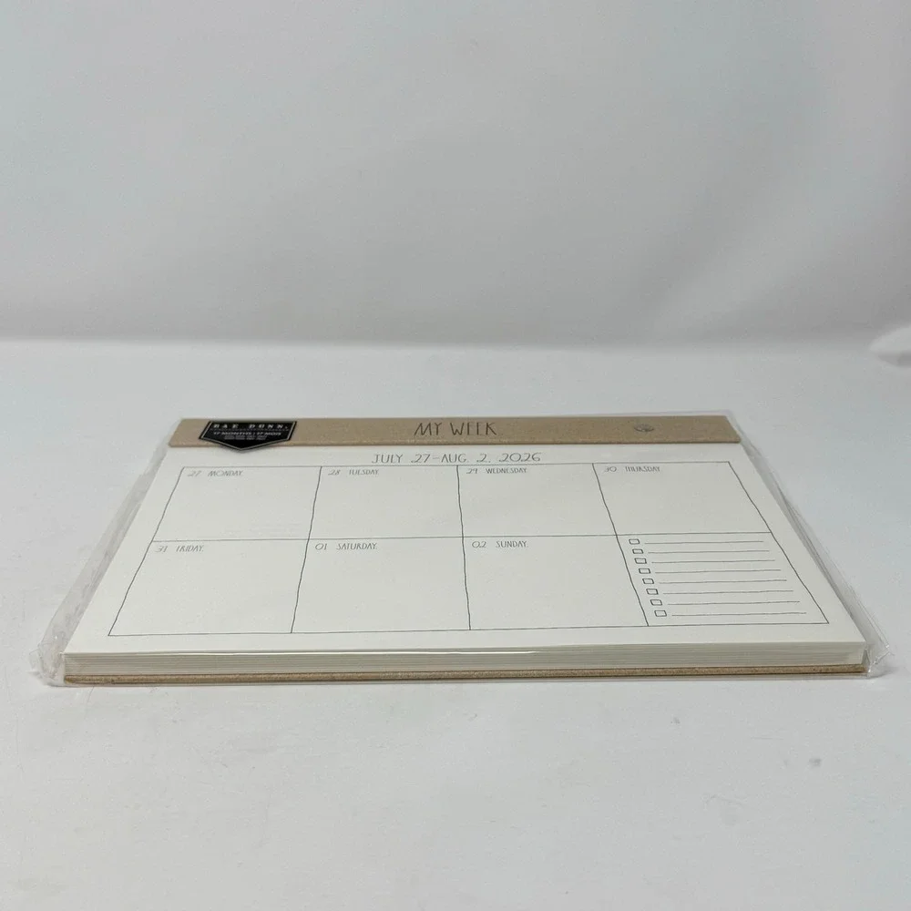 Rae Dunn My Week Weekly Planner 17 Month Aug 2026-Dec 2027 Desk Pad Kraft Paper